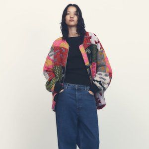 ZARA NWT FW22 OVERSIZE WOOL BLEND BOMBER JACKET  Medium